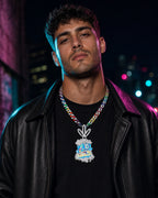 Iced CZ Monster Pendant Necklace – Hip-Hop Streetwear Style