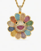 Multicolor Smiley Flower Pendant Necklace
