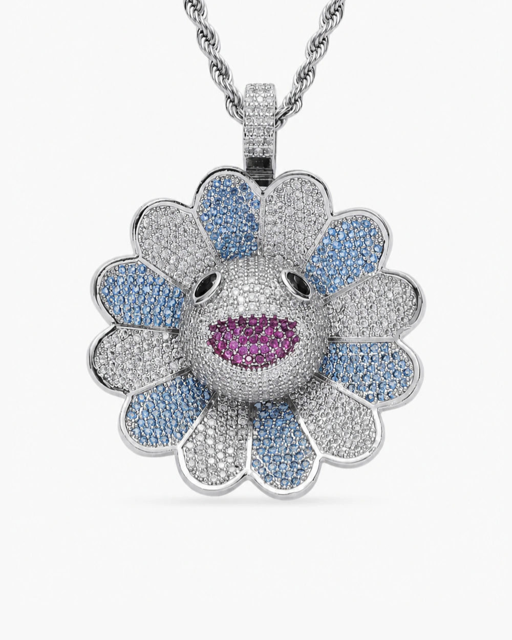 Multicolor Smiley Flower Pendant Necklace