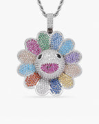 Multicolor Smiley Flower Pendant Necklace