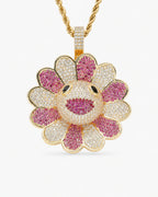 Multicolor Smiley Flower Pendant Necklace