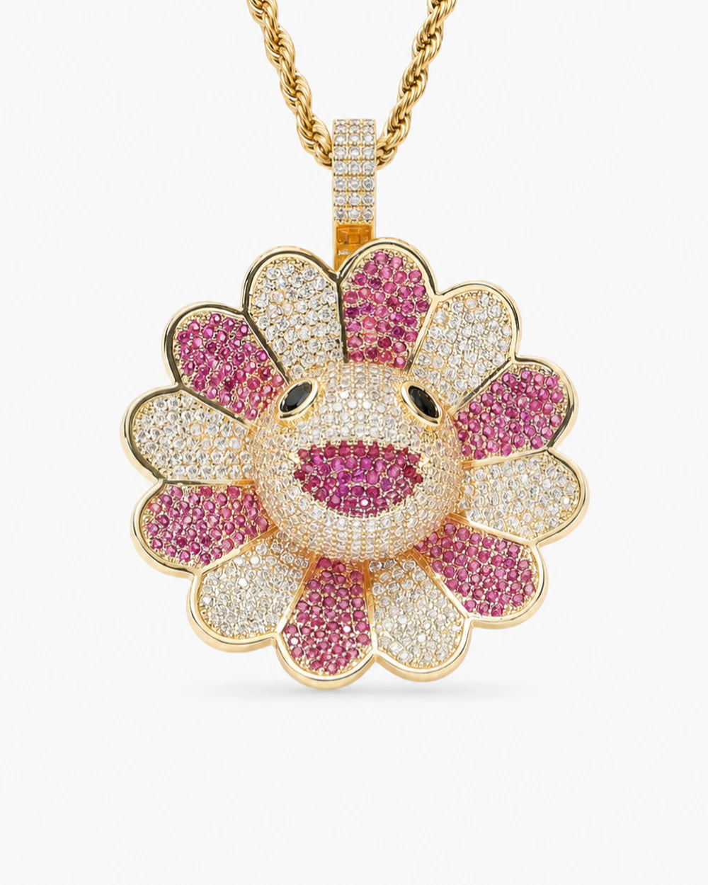 Multicolor Smiley Flower Pendant Necklace