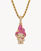Iced CZ Cartoon Character Pendant Necklace