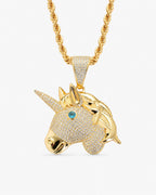 Iced CZ Unicorn Pendant Necklace