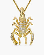 Iced CZ Pave Scorpion Pendant Necklace