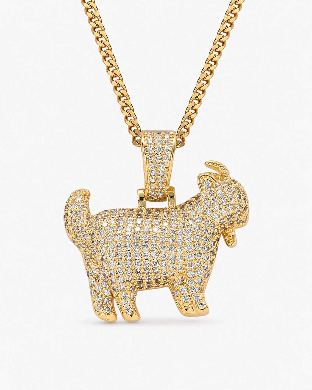 Iced CZ Pave-Style Dog Pendant Necklace