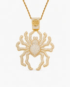 Iced CZ Spider Pendant Necklace
