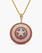 Iced CZ Star Medallion Pendant Necklace
