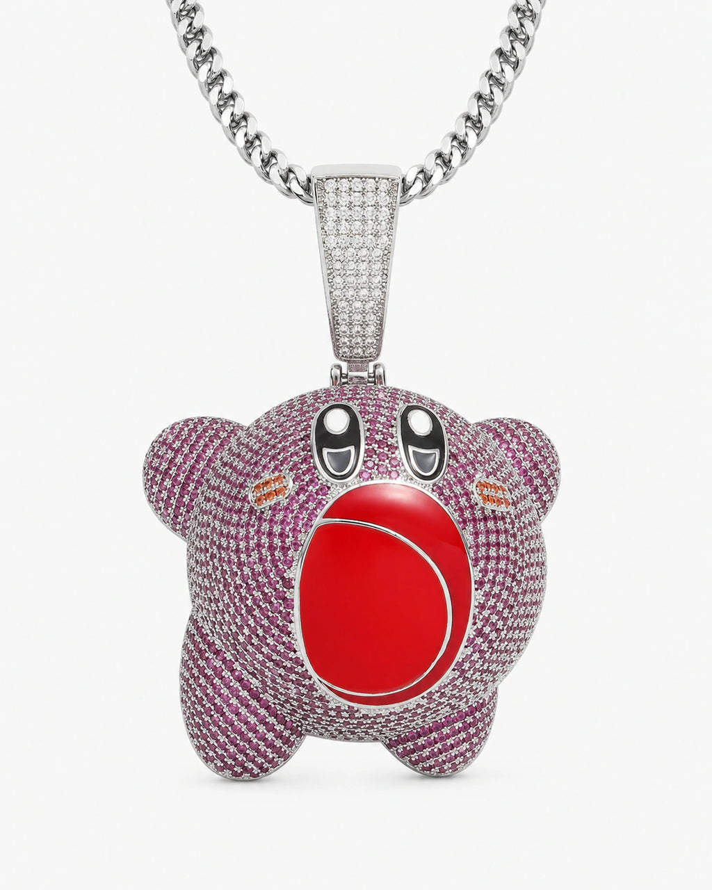 Iced CZ Cartoon Character Pendant Necklace