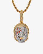 Iced CZ Mask Pendant Necklace