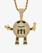 Iced CZ Mic Character Pendant Necklace