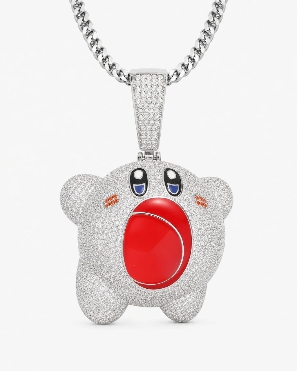 Iced CZ Cartoon Character Pendant Necklace