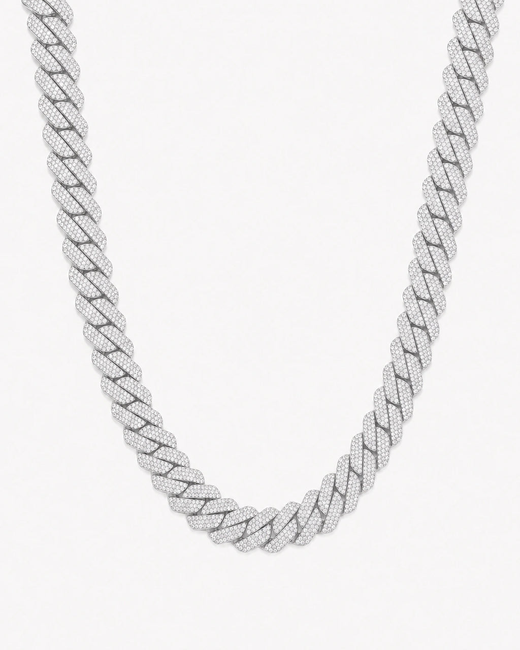 20mm CZ Iced Cuban Link Chain Necklace