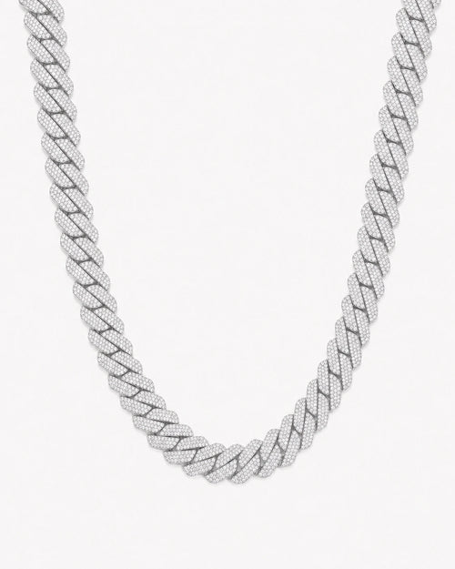 20mm CZ Iced Cuban Link Chain Necklace