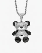 Iced CZ Little Bear Stone-Set Pendant Necklace