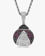 Iced CZ Ladybug Pendant Necklace