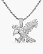 Iced CZ Eagle Pendant Necklace