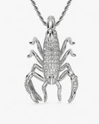 Iced CZ Pave Scorpion Pendant Necklace
