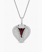Iced CZ Pave Cobra Head Pendant Necklace