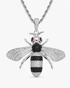 Iced CZ Bee Pendant Necklace