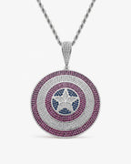 Iced CZ Star Medallion Pendant Necklace