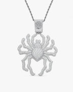 Iced CZ Spider Pendant Necklace
