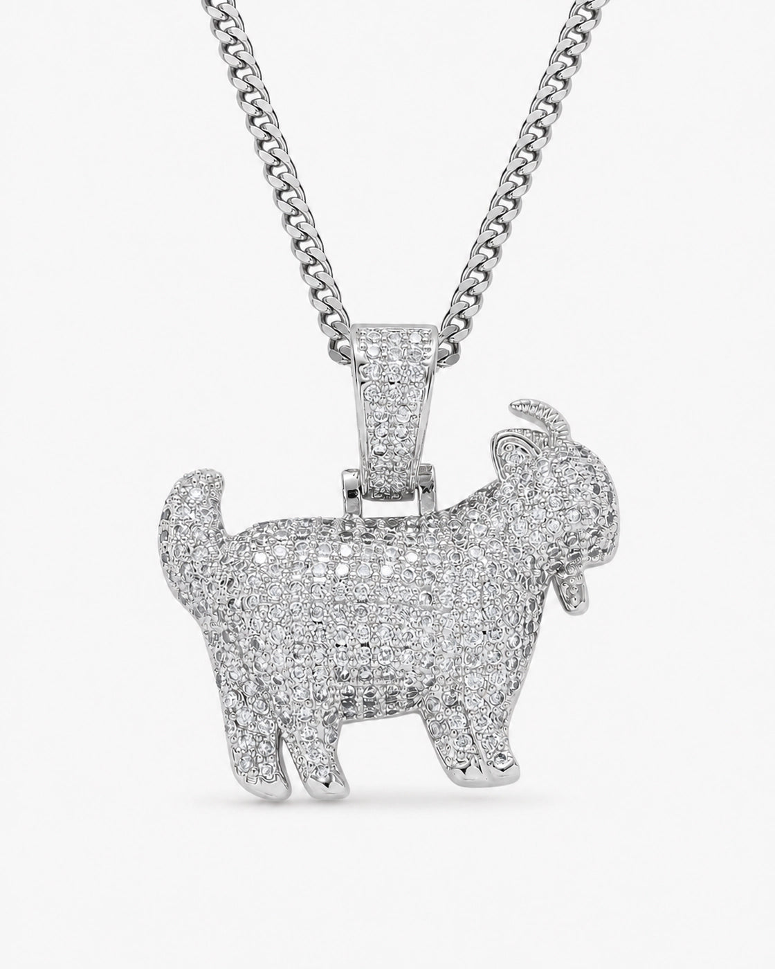 Iced CZ Pave-Style Dog Pendant Necklace