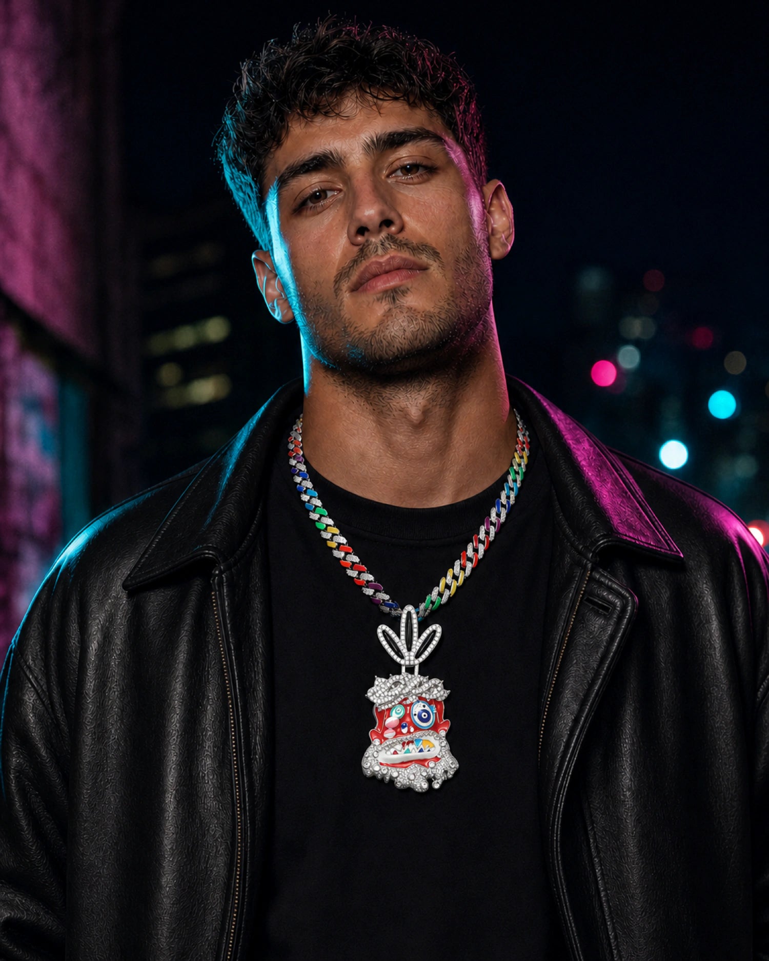 Iced CZ Monster Pendant Necklace – Hip-Hop Streetwear Style