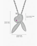 Iced CZ Pave-Style Bunny Head Pendant Necklace
