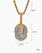 Iced CZ Mask Pendant Necklace