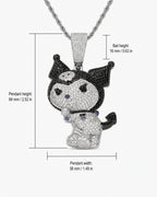 Iced CZ Jester Character Pendant Necklace