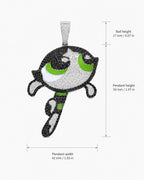 Iced CZ Cartoon Girl Pendant Necklace