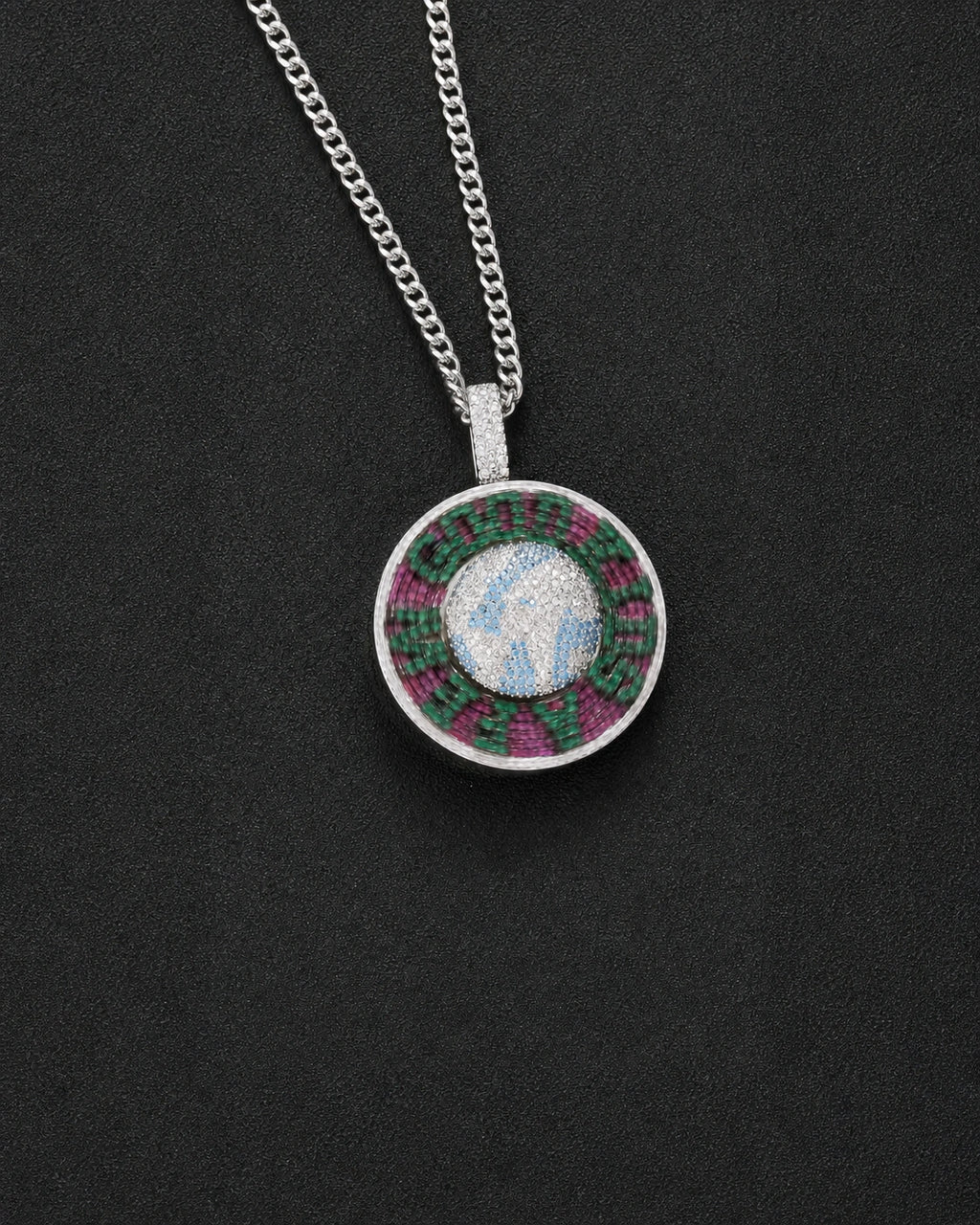 Rotating Globe Micro-Pavé CZ Pendant Necklace
