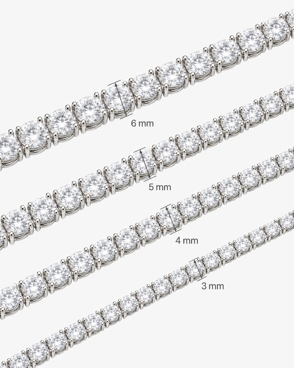 3mm/4mm/5mm/6mm Tennis Chain Necklace