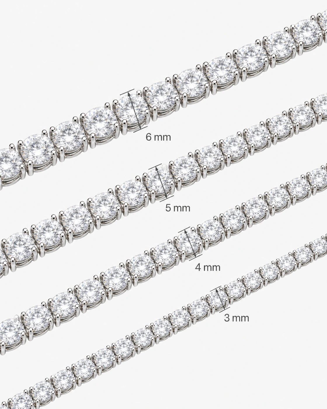 3mm/4mm/5mm/6mm Tennis Chain Necklace