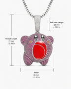 Iced CZ Cartoon Character Pendant Necklace