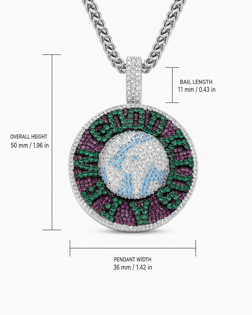 Rotating Globe Micro-Pavé CZ Pendant Necklace