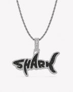 Iced CZ SHARK Pendant Necklace