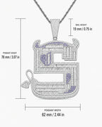 Iced CZ Statement S Symbol Pendant Necklace