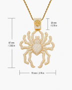 Iced CZ Spider Pendant Necklace