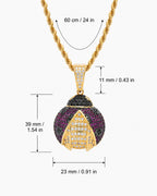 Iced CZ Ladybug Pendant Necklace