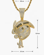 Iced CZ Pave Cartoon Figure Pendant Necklace