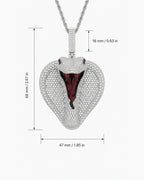 Iced CZ Pave Cobra Head Pendant Necklace