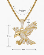 Iced CZ Eagle Pendant Necklace