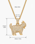 Iced CZ Pave-Style Dog Pendant Necklace