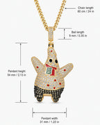 Iced CZ Starfish Character Pendant Necklace