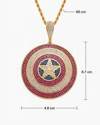 Iced CZ Star Medallion Pendant Necklace