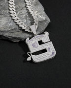 Iced CZ Statement S Symbol Pendant Necklace