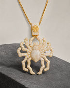 Iced CZ Spider Pendant Necklace
