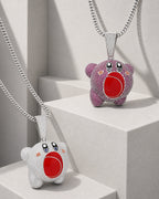 Iced CZ Cartoon Character Pendant Necklace